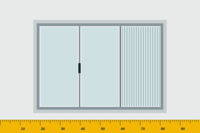 Illustration of aluminium sliding window with mosquito mesh – Aluminium and steel in Dwarka